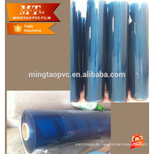 Reizvolles blaues transparentes PVC-Plastik Super klarer Film für Plastikprodukt und -beutel